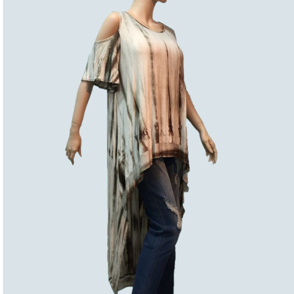 Unique Tie Dye Blend High Low Top